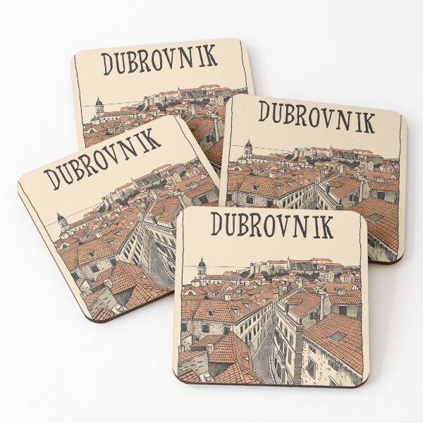 Item preview, Dubrovnik Croatia Vintage Travel Poster Old Town City Illustration designed and sold by NarjaShop.