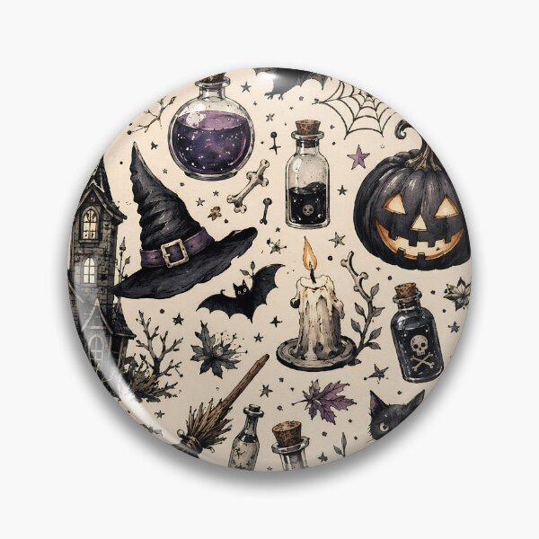 Item preview, Cute Halloween Black Cat Witch Pattern Art. designed and sold by HorrorInkStudio.