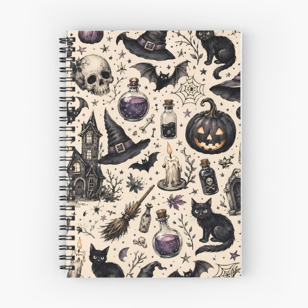 Item preview, Cute Halloween Black Cat Witch Pattern Art. designed and sold by HorrorInkStudio.