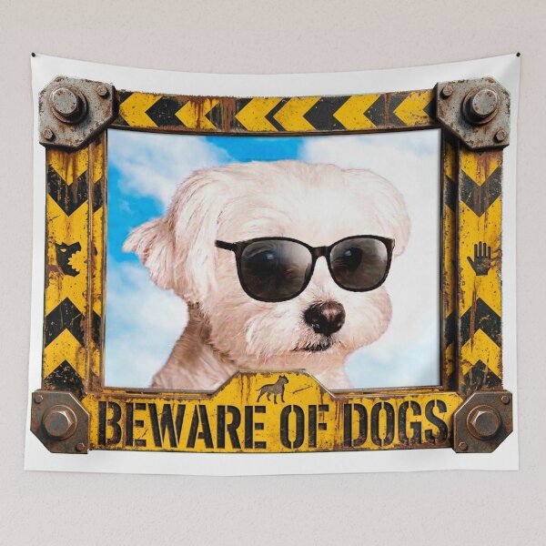 Item preview, Beware of Dogs - The Most Dangerous Fluff designed and sold by Surreal Characters & Cute Pups.