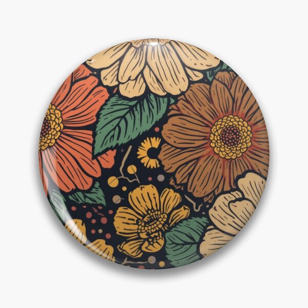 Item preview, Retro-colored flowers designed and sold by Art70shop.