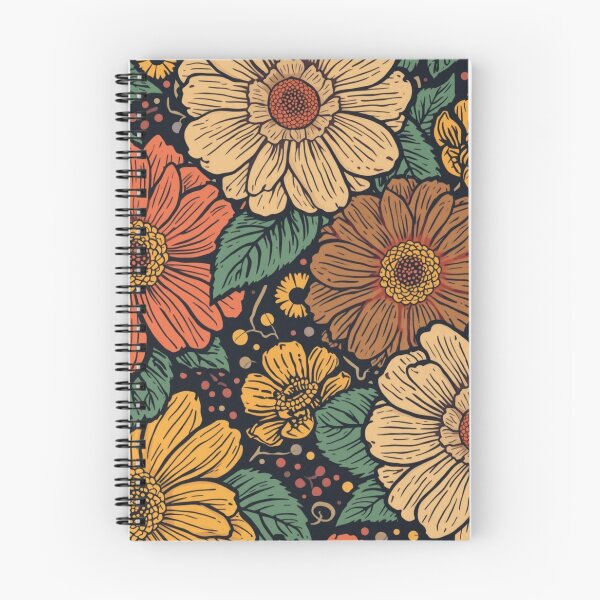 Item preview, Retro-colored flowers designed and sold by Art70shop.
