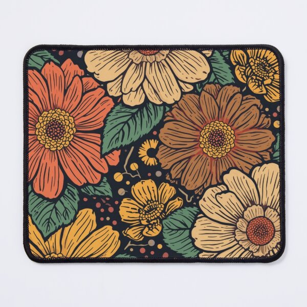 Item preview, Retro-colored flowers designed and sold by Art70shop.