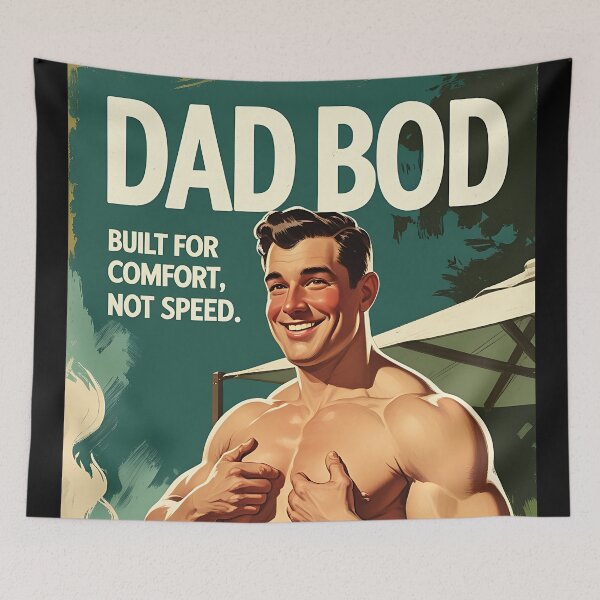Item preview, Dad Bod Funny Vintage Retro Parent designed and sold by Retro-Anime9.