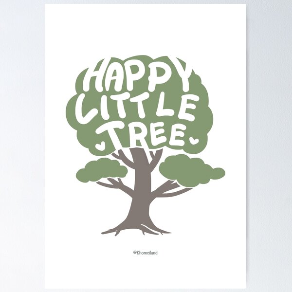 Item preview, Bob Ross Happy Little Tree Lettering Design designed and sold by Khotekmei.