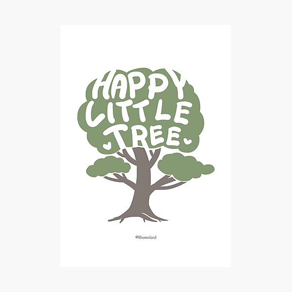 Item preview, Bob Ross Happy Little Tree Lettering Design designed and sold by Khotekmei.