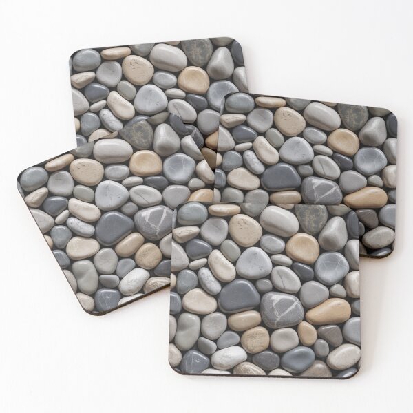 Item preview, Photorealistic Smooth Pebble Pattern | Neutral Grey Beige Stone Seamless Repeat designed and sold by Midnight Veil Designs.