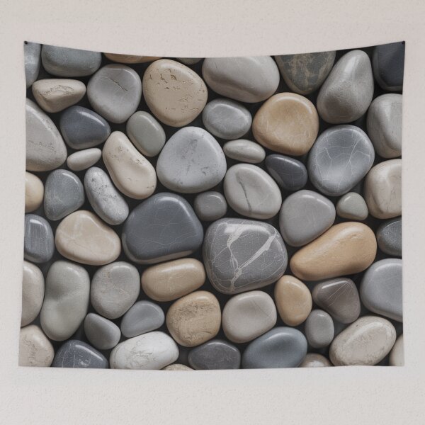 Item preview, Photorealistic Smooth Pebble Pattern | Neutral Grey Beige Stone Seamless Repeat designed and sold by Midnight Veil Designs.