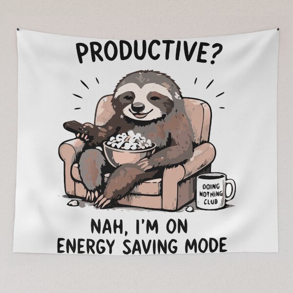 Item preview, Productive? Nah, I’m On Energy Saving Mode – Funny Sloth Relaxation Shirt designed and sold by FAFshop.