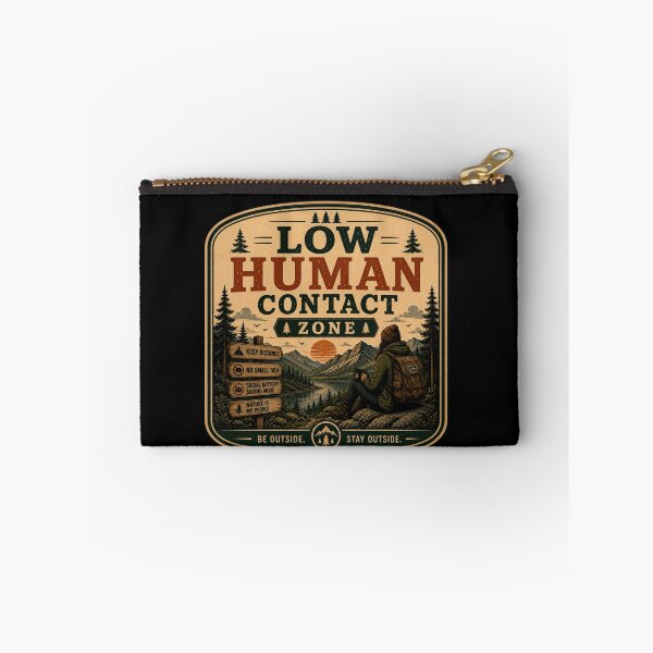 Item preview, Low Human Contact Zone – Retro Hiking Introvert Nature Design designed and sold by MotylekAnia.