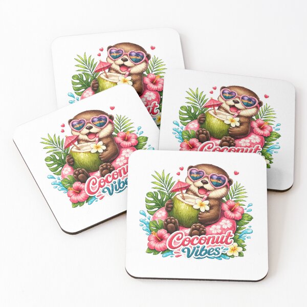 Item preview, Funny Otter Coconut Summer Art designed and sold by AureliasDesignStudio.