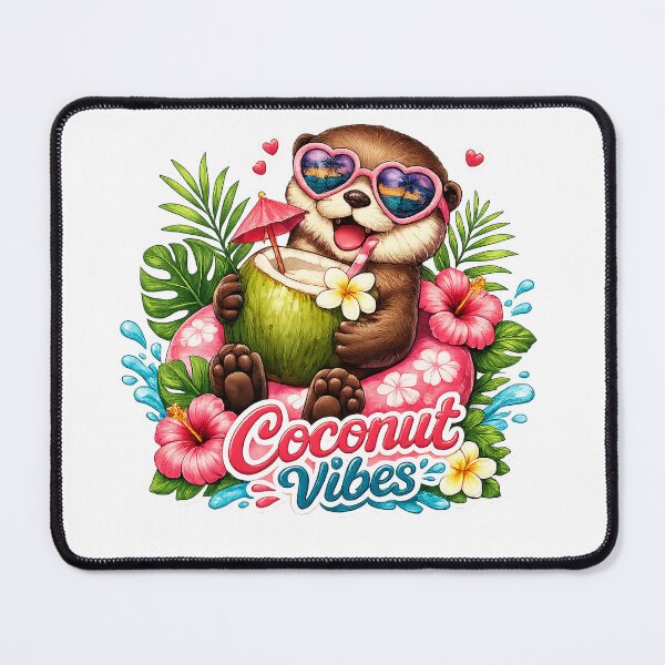 Item preview, Funny Otter Coconut Summer Art designed and sold by AureliasDesignStudio.