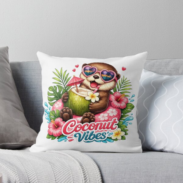 Item preview, Funny Otter Coconut Summer Art designed and sold by AureliasDesignStudio.