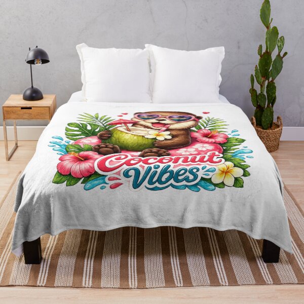 Item preview, Funny Otter Coconut Summer Art designed and sold by AureliasDesignStudio.
