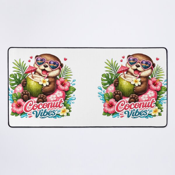 Item preview, Funny Otter Coconut Summer Art designed and sold by AureliasDesignStudio.