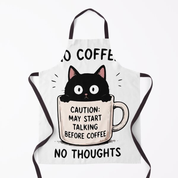 Item preview, No Coffee No Thoughts – Funny Black Cat Coffee Lover Shirt designed and sold by FAFshop.