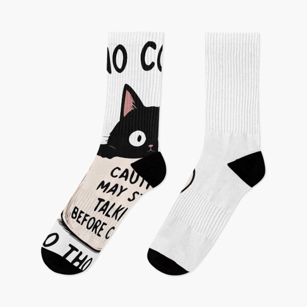 Item preview, No Coffee No Thoughts – Funny Black Cat Coffee Lover Shirt designed and sold by FAFshop.