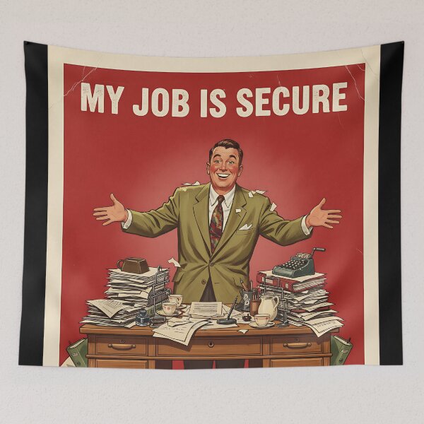 Item preview, Secure Job Funny Vintage Retro Office Humor designed and sold by Retro-Anime9.