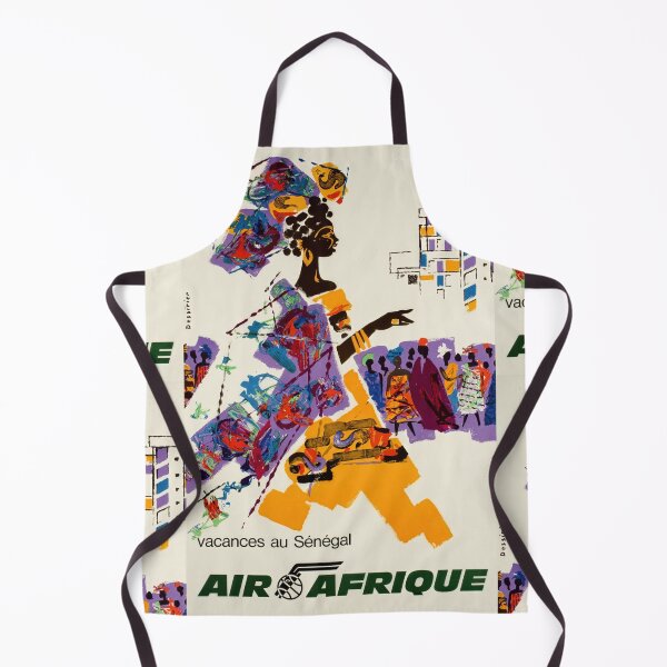 Item preview, Vibrant Vintage Travel Poster | Air Afrique Senegal | Mid-Century Art | Abstract African Woman & Cultural Heritage designed and sold by artofuniverse.