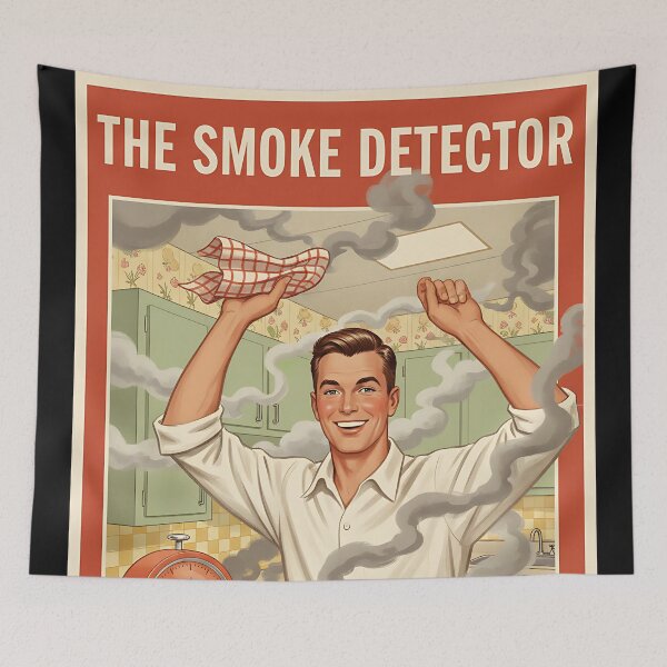 Item preview, Smoke Detector Joke Funny Vintage Retro designed and sold by Retro-Anime9.