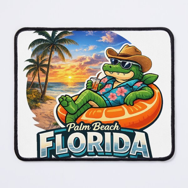 Item preview, Palm Beach Florida | Retro Stamp Design - Coastal History Sticker & Fridge Magnet designed and sold by devonclemon.