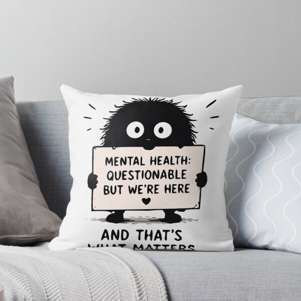 Item preview, Mental Health: Questionable But We’re Here – Funny Positive Mental Health Shirt designed and sold by FAFshop.