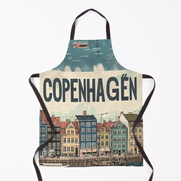 Aperçu de l'œuvre Copenhague Danemark Vintage Travel Poster Nyhavn Waterfront Illustration créée et vendue par NarjaShop.