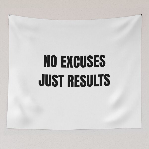 Item preview, No Excuses Just Results Motivational Sticker designed and sold by abanoubsamir938.