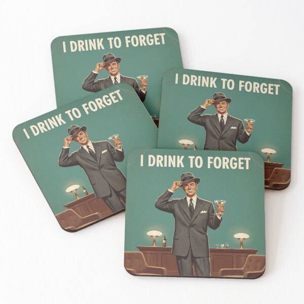 Item preview, Drink To Forget Joke Funny Vintage Retro designed and sold by Retro-Anime9.