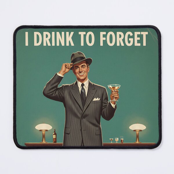 Item preview, Drink To Forget Joke Funny Vintage Retro designed and sold by Retro-Anime9.