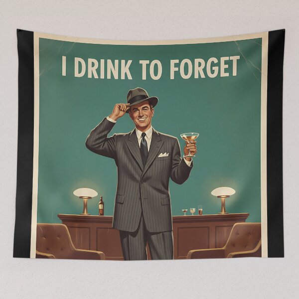 Item preview, Drink To Forget Joke Funny Vintage Retro designed and sold by Retro-Anime9.