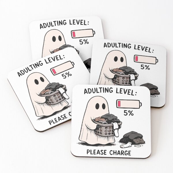 Item preview, Adulting Level: 5% Battery – Please Charge Funny Ghost Shirt designed and sold by FAFshop.