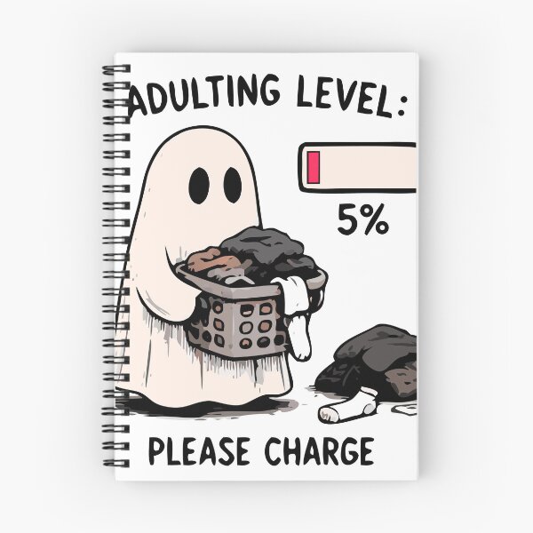 Item preview, Adulting Level: 5% Battery – Please Charge Funny Ghost Shirt designed and sold by FAFshop.