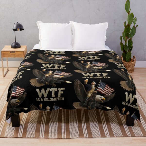 Item preview, WTF Is A Kilometer Funny Patriotic Eagle Riding America Flag 4th Of July designed and sold by judycuevas1.