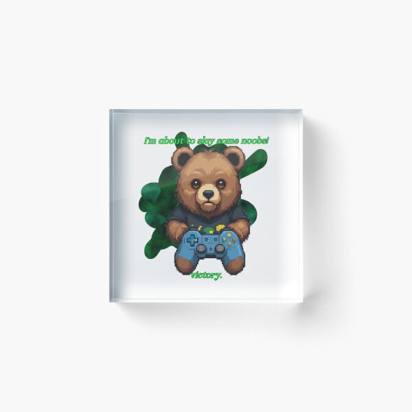 Item preview, Pixel Art Gamer Bear Slay Some Noobs Victory Retro designed and sold by Animalloveus.