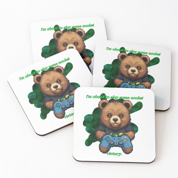 Item preview, Pixel Art Gamer Bear Slay Some Noobs Victory Retro designed and sold by Animalloveus.