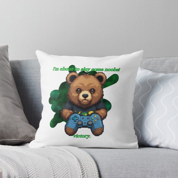 Item preview, Pixel Art Gamer Bear Slay Some Noobs Victory Retro designed and sold by Animalloveus.