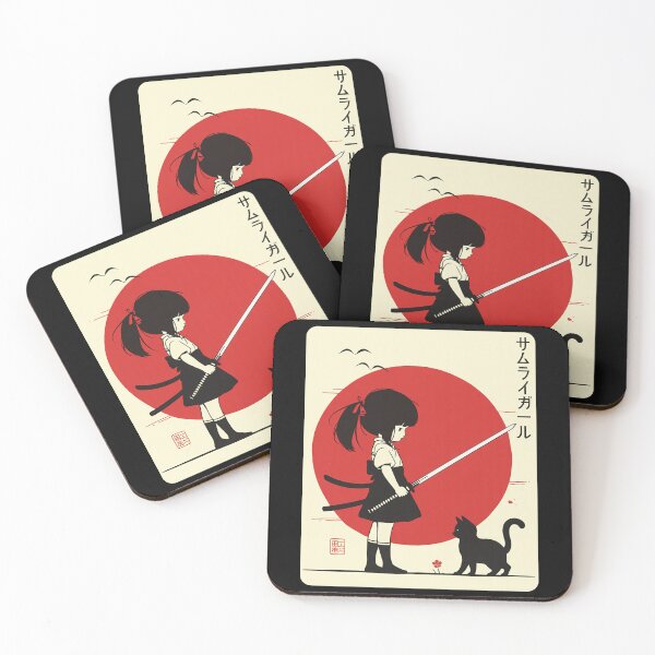 Item preview, Samurai Girl with Cat Vintage Japanese designed and sold by studio-ssaam.