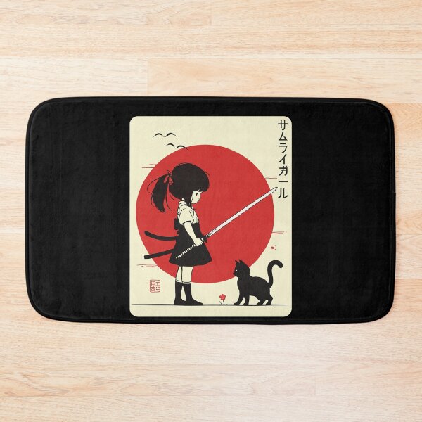 Item preview, Samurai Girl with Cat Vintage Japanese designed and sold by studio-ssaam.