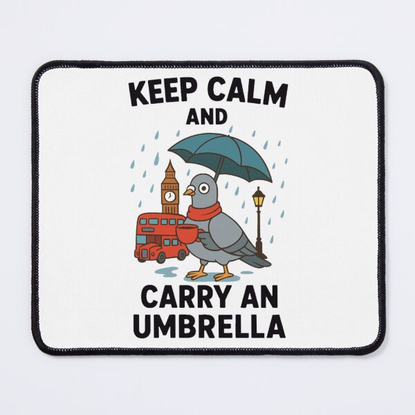 Item preview, London pigeon in the rain bus and big ben designed and sold by JamesDunican.