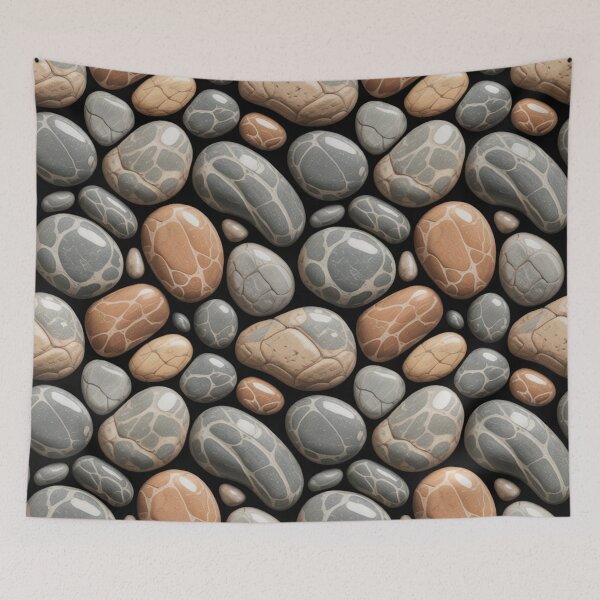 Item preview, Photorealistic Mixed Pebble Pattern | Grey Beige Terracotta Stone Seamless Repeat designed and sold by Midnight Veil Designs.