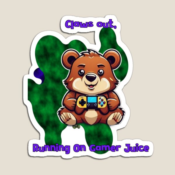 Item preview, Claws Out Running On Gamer Juice Funny Gamer Bear designed and sold by Animalloveus.