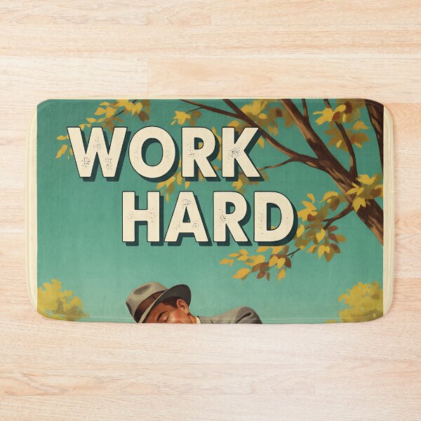 Item preview, Work Hard Nap Harder Funny Vintage Retro Office Humor designed and sold by Retro-Anime9.
