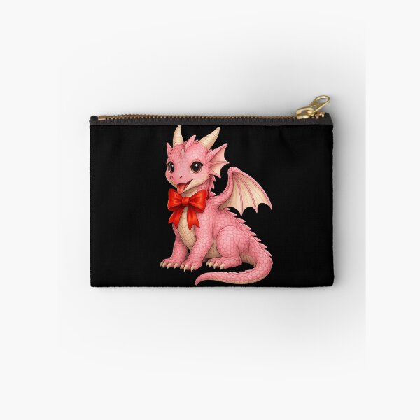 Item preview, Cute Pink Baby Dragon with Red Bow designed and sold by Hatchling Hollow.