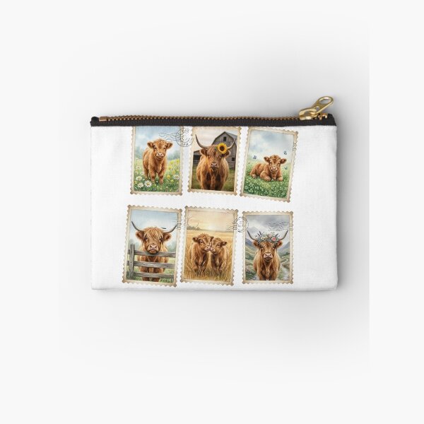 Item preview, Vintage Highland Cow Postage Stamp Collage designed and sold by Winarrts.