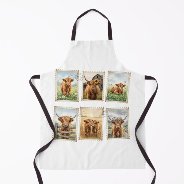 Item preview, Vintage Highland Cow Postage Stamp Collage designed and sold by Winarrts.