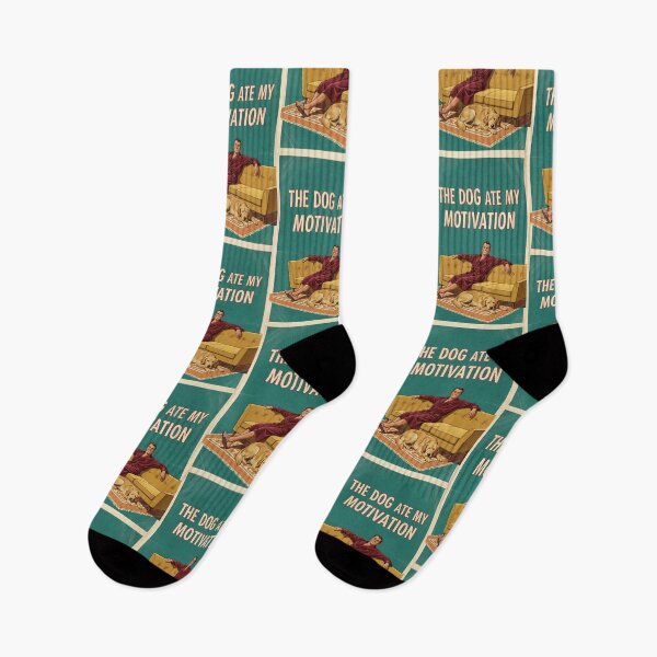 Item preview, The Dog Ate My Motivation Funny Vintage Retro Dog Parent designed and sold by Retro-Anime9.