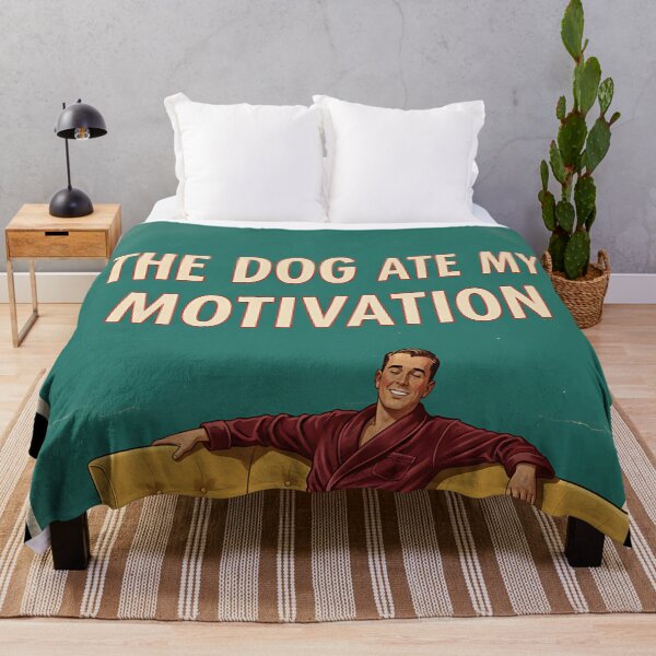 Item preview, The Dog Ate My Motivation Funny Vintage Retro Dog Parent designed and sold by Retro-Anime9.