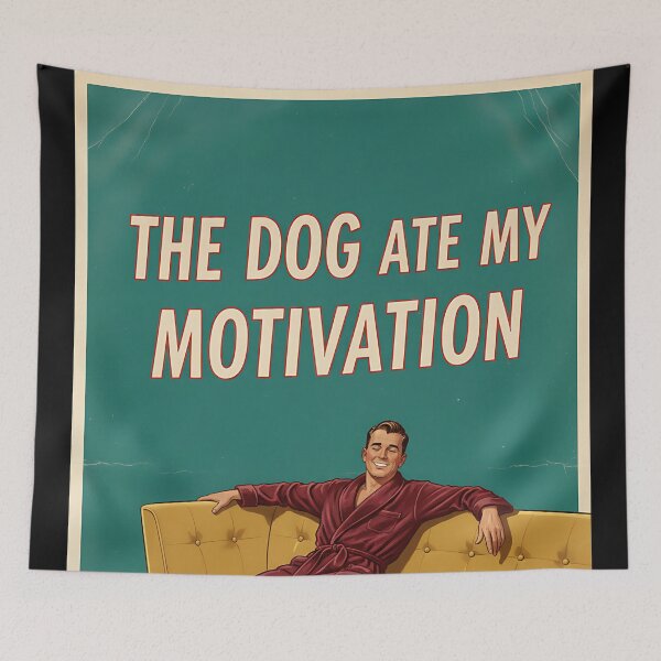 Item preview, The Dog Ate My Motivation Funny Vintage Retro Dog Parent designed and sold by Retro-Anime9.