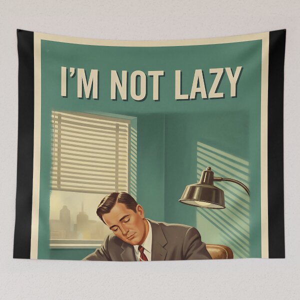 Item preview, I'm not Lazy I'm Energy Efficient Funny Vintage Retro Office Humor designed and sold by Retro-Anime9.